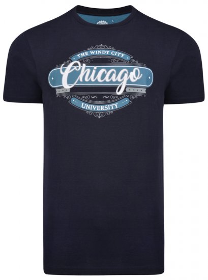 Kam Jeans 5253 T-shirt Navy - Majice Kratkih Rukava - Muške Majice Kratkih Rukava Veliki Brojevi 