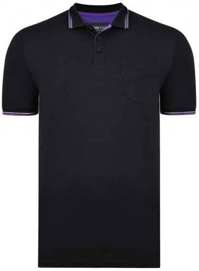 Kam Jeans 5277 Polo Black - Polo majice - Muške Polo Majice Veliki Brojevi