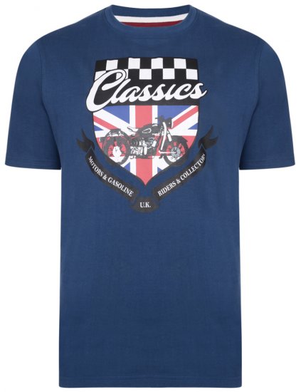 Kam Jeans 5280 T-shirt Navy - Majice Kratkih Rukava - Muške Majice Kratkih Rukava Veliki Brojevi 
