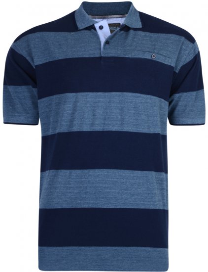 Kam Jeans 5292 Polo Denim Blue - Polo majice - Muške Polo Majice Veliki Brojevi