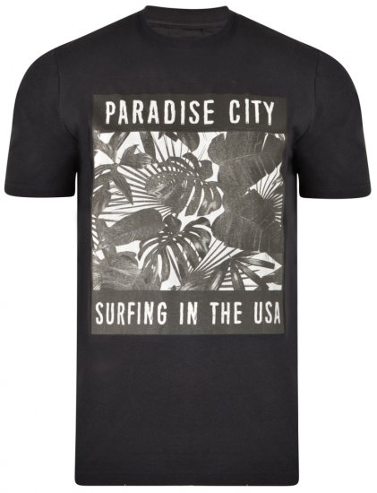 Kam Jeans 5300 T-shirt Black - Majice Kratkih Rukava - Muške Majice Kratkih Rukava Veliki Brojevi 