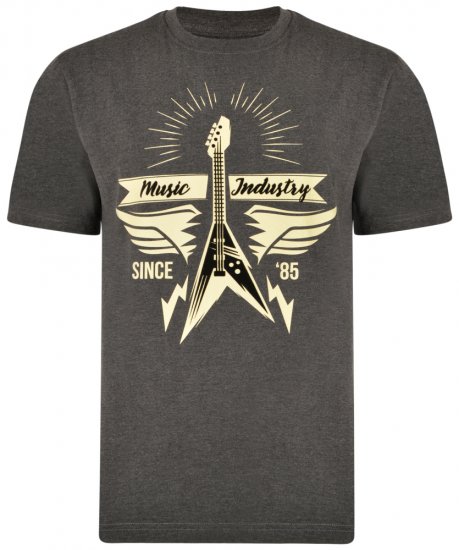 Kam Jeans 5303 T-shirt Charcoal - Majice Kratkih Rukava - Muške Majice Kratkih Rukava Veliki Brojevi 