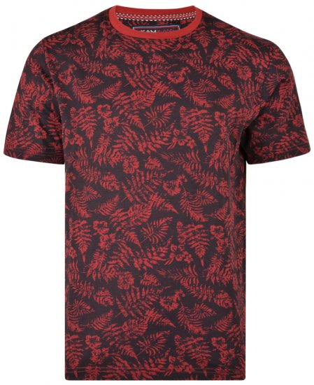 Kam Jeans 5305 T-shirt Burgundy - Majice Kratkih Rukava - Muške Majice Kratkih Rukava Veliki Brojevi 