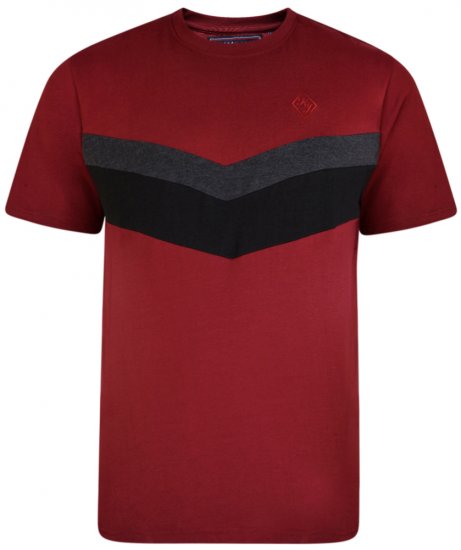 Kam Jeans 5306 T-shirt Burgundy - Majice Kratkih Rukava - Muške Majice Kratkih Rukava Veliki Brojevi 