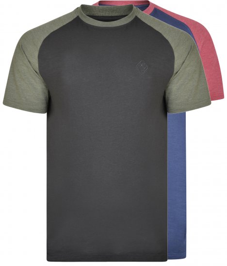 Kam Jeans 5314 Twin pack T-shirts Black/Navy - Majice Kratkih Rukava - Muške Majice Kratkih Rukava Veliki Brojevi 