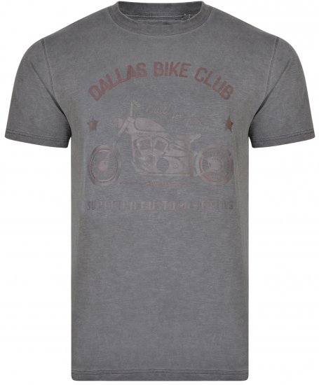 Kam Jeans 5316 Dallas Bike Club T-shirt Charcoal - Majice Kratkih Rukava - Muške Majice Kratkih Rukava Veliki Brojevi 