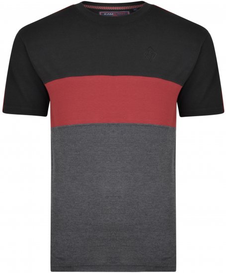 Kam Jeans 5322 T-shirts black - Majice Kratkih Rukava - Muške Majice Kratkih Rukava Veliki Brojevi 