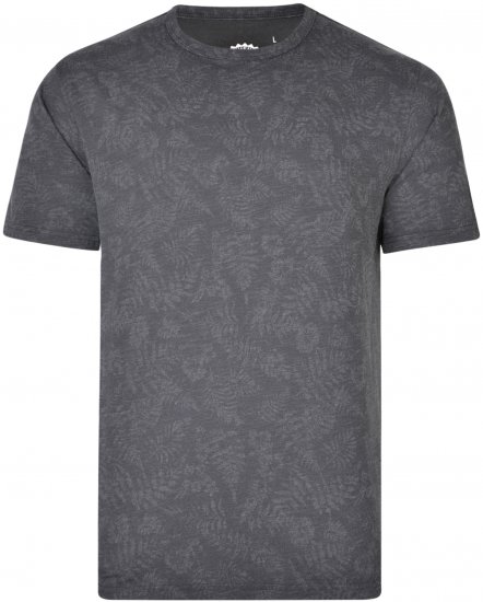 Kam Jeans 5324 All over printed T-shirts Charcoal - Majice Kratkih Rukava - Muške Majice Kratkih Rukava Veliki Brojevi 