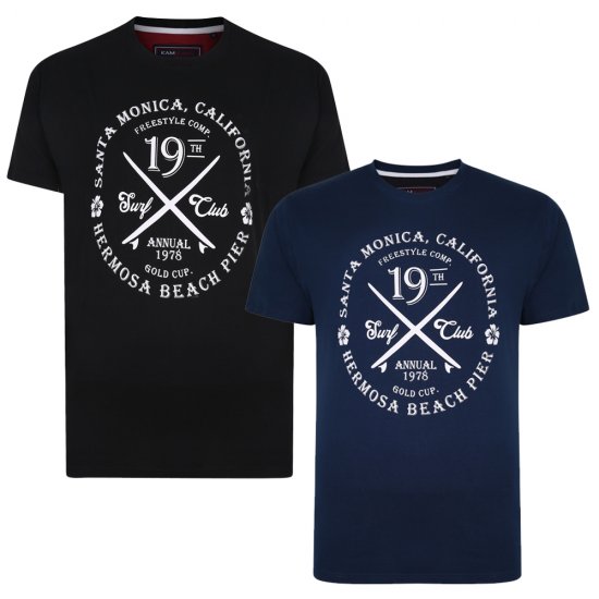 Kam Jeans 5331 Twin pack California Tee - Majice Kratkih Rukava - Muške Majice Kratkih Rukava Veliki Brojevi 