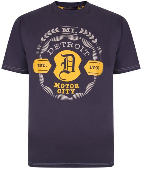 Kam Jeans 5350 Detroits Motors T-shirt Charcoal - Majice Kratkih Rukava - Muške Majice Kratkih Rukava Veliki Brojevi 