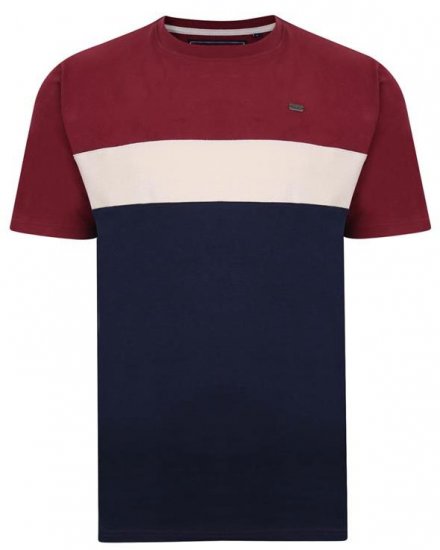 Kam Jeans 5357 Cut & Saw Peach Finish T-Shirt Burgundy - Majice Kratkih Rukava - Muške Majice Kratkih Rukava Veliki Brojevi 