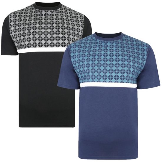 Kam Jeans 5366 Twin Pack Crew Neck T-Shirts - Majice Kratkih Rukava - Muške Majice Kratkih Rukava Veliki Brojevi 