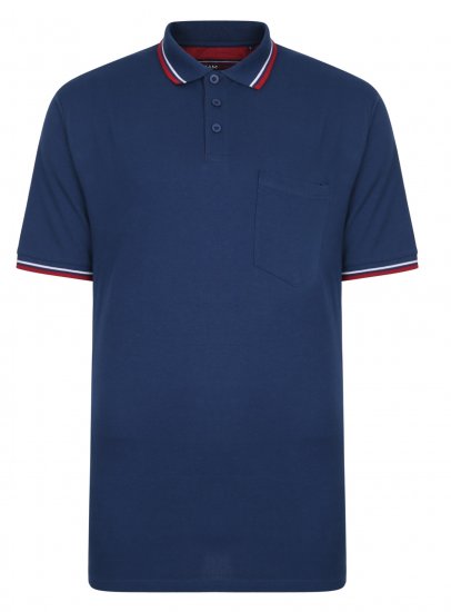 Kam Jeans Polo with Pocket Insignia Blue - Polo majice - Muške Polo Majice Veliki Brojevi