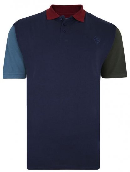 Kam Jeans 5437 Block Panel Pique Polo - Polo majice - Muške Polo Majice Veliki Brojevi