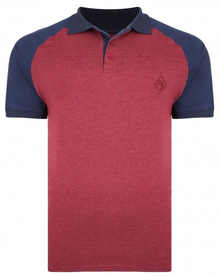 Kam Jeans 5446 Raglan Marl Jersey Polo Burgundy - Polo majice - Muške Polo Majice Veliki Brojevi