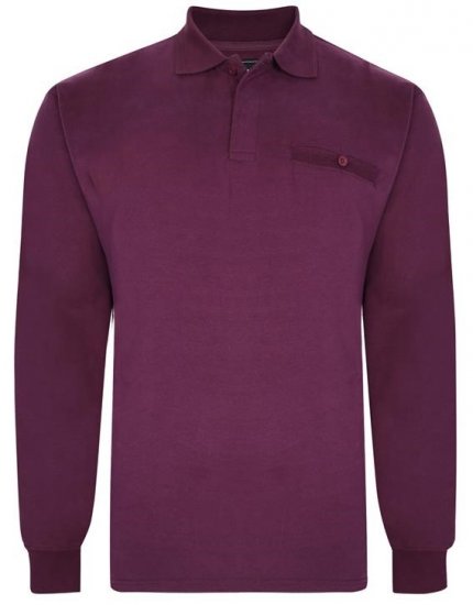 Kam Jeans 5457 LS Peach Finish Polo Plum - Polo majice - Muške Polo Majice Veliki Brojevi