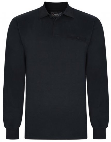 Kam Jeans 5457 LS Peach Finish Polo Black - Polo majice - Muške Polo Majice Veliki Brojevi