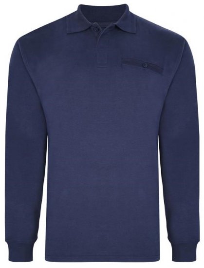 Kam Jeans 5457 LS Peach Finish Polo Navy - Polo majice - Muške Polo Majice Veliki Brojevi