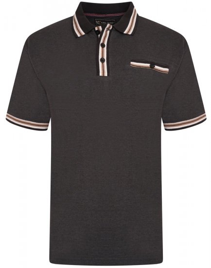 Kam Jeans 5464 Pique Polo Charcoal - Polo majice - Muške Polo Majice Veliki Brojevi