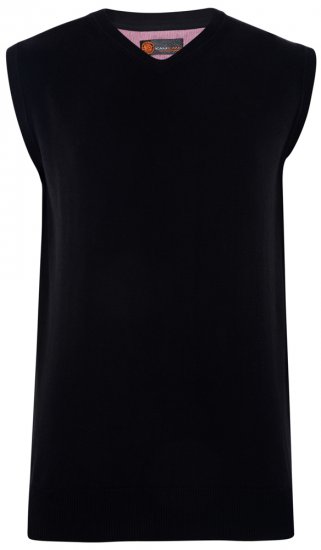 Kam Jeans V-neck Knitted Vest Black - Puloveri & dukserice - Muške Puloveri & dukserice veliki brojevi