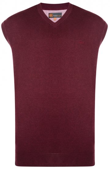 Kam Jeans V-neck Knitted Vest Burgundy - Puloveri & dukserice - Muške Puloveri & dukserice veliki brojevi
