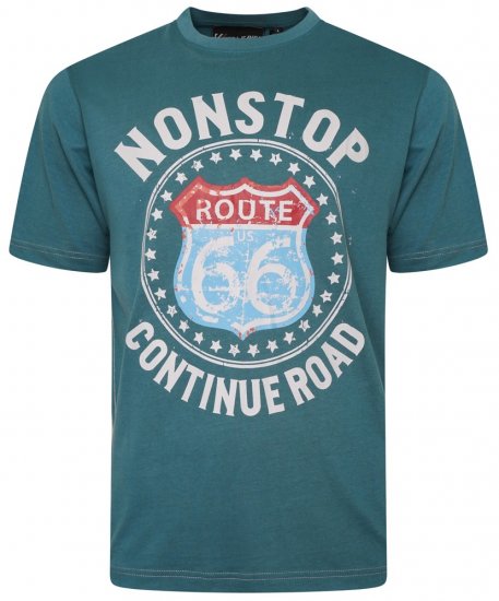 Kam Jeans 5708 Route 66 T-Shirt Pacific - Majice Kratkih Rukava - Muške Majice Kratkih Rukava Veliki Brojevi 