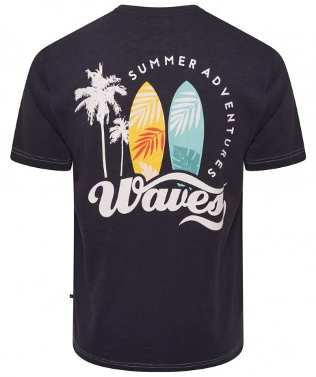 Kam Jeans 5709 Summer Adventure Print Tee Indigo - Majice Kratkih Rukava - Muške Majice Kratkih Rukava Veliki Brojevi 