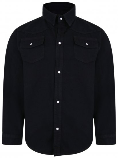 Kam Jeans 602 Denim shirt Black - Košulje - Muške Košulje Veliki Brojevi