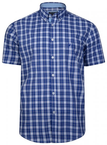 Kam Jeans 6155 Short Sleeve Check Shirt Blue - Košulje - Muške Košulje Veliki Brojevi