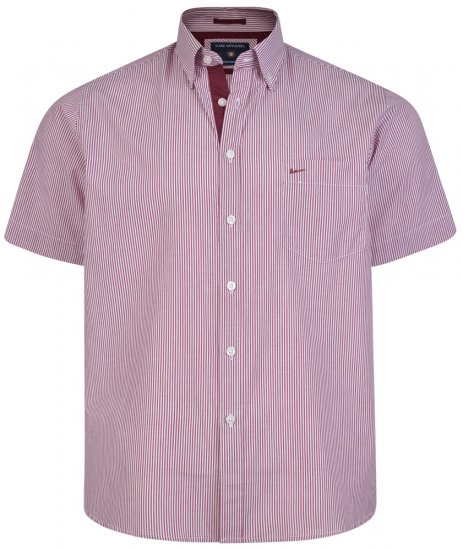 Kam Jeans 6164 Short Sleeve Shirt Burgundy - Košulje - Muške Košulje Veliki Brojevi