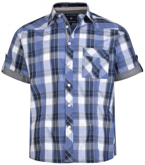 Kam Jeans 6165 Short Sleeve Shirt Navy - Košulje - Muške Košulje Veliki Brojevi