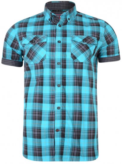 Kam Jeans 6184 Short Sleeve Shirt Teal - Košulje - Muške Košulje Veliki Brojevi