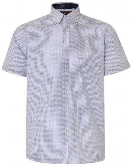 Kam Jeans 6186 Short Sleeve Shirt Blue - Košulje - Muške Košulje Veliki Brojevi