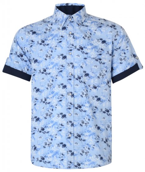 Kam Jeans 6190 Short Sleeve Shirt Blue - Košulje - Muške Košulje Veliki Brojevi
