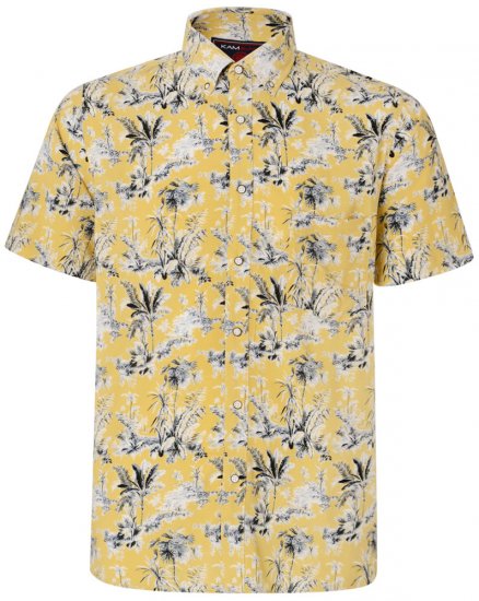 Kam Jeans 6191 Short Sleeve Shirt Sand - Košulje - Muške Košulje Veliki Brojevi