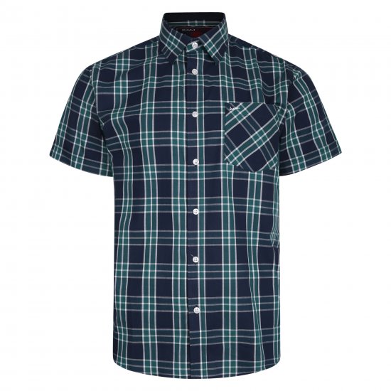 Kam Jeans 6202 Casual Check Shirt Navy - Košulje - Muške Košulje Veliki Brojevi