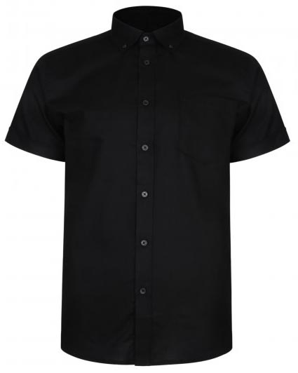 Kam Jeans 6204 Self Pattern Weave Shirt Black - Košulje - Muške Košulje Veliki Brojevi