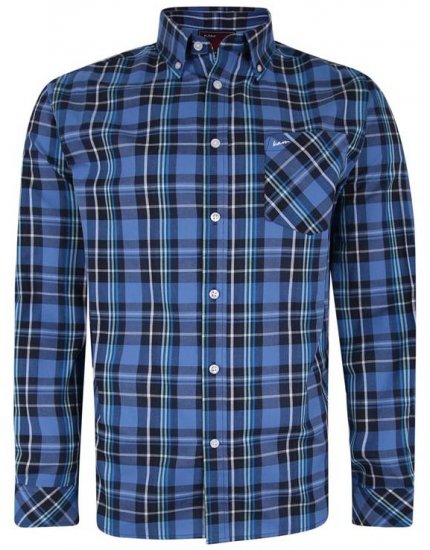 Kam Jeans 6208 LS Casual Check Shirt Denim - Košulje - Muške Košulje Veliki Brojevi