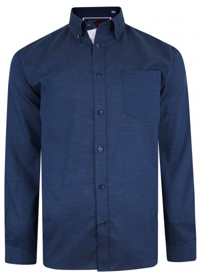 Kam Jeans 6210 LS Dobby Stitch Shirt Indigo - Košulje - Muške Košulje Veliki Brojevi