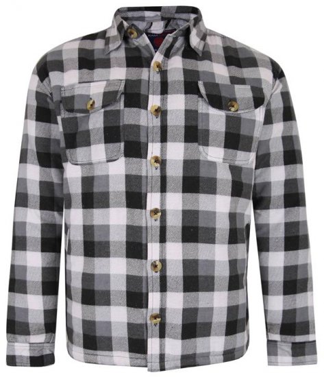 Kam Jeans 6213 Sherpa Lined Flannel Shirt Black - Košulje - Muške Košulje Veliki Brojevi