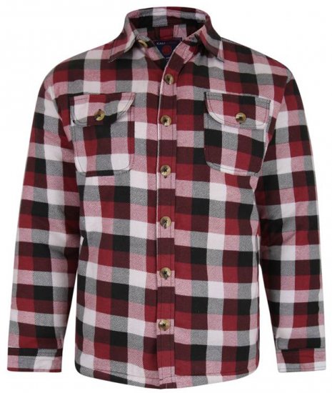Kam Jeans 6213 Sherpa Lined Flannel Shirt Burgundy - Košulje - Muške Košulje Veliki Brojevi