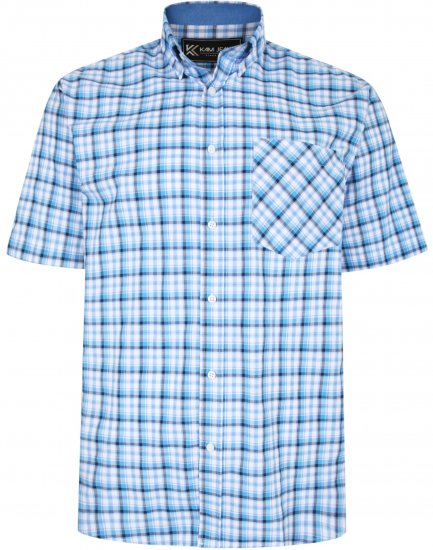 Kam Jeans 6214 Check Shirt Blue - Košulje - Muške Košulje Veliki Brojevi