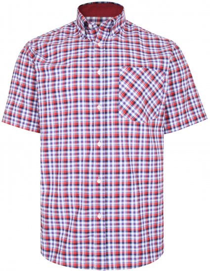 Kam Jeans 6214 Check Shirt Red - Košulje - Muške Košulje Veliki Brojevi