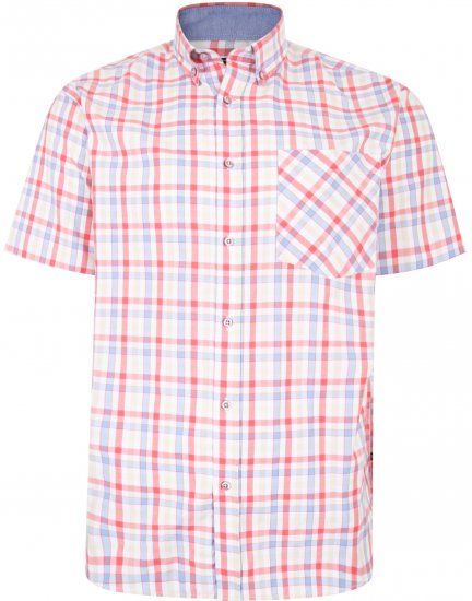 Kam Jeans 6215 Summer Check Shirt Pink - Košulje - Muške Košulje Veliki Brojevi