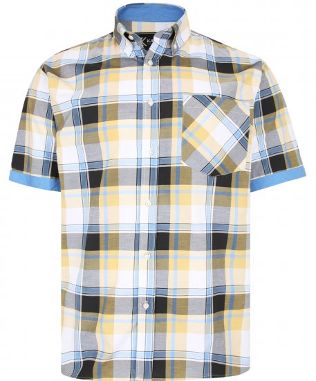 Kam Jeans 6216 Large Check Shirt Mustard - Košulje - Muške Košulje Veliki Brojevi