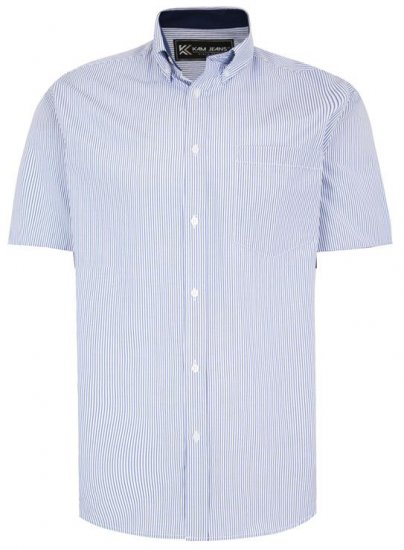 Kam Jeans 6218 SS Casual Stripe Shirt Navy - Košulje - Muške Košulje Veliki Brojevi