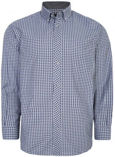 Kam Jeans 6219 LS Mini Gingham Check Shirt Charcoal - Košulje - Muške Košulje Veliki Brojevi