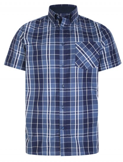 Kam Jeans 6221 Casual Short Sleeve Shirt Indigo - Košulje - Muške Košulje Veliki Brojevi
