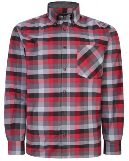 Kam Jeans 6222 Grazed Check Pattern Shirt Wine - Košulje - Muške Košulje Veliki Brojevi