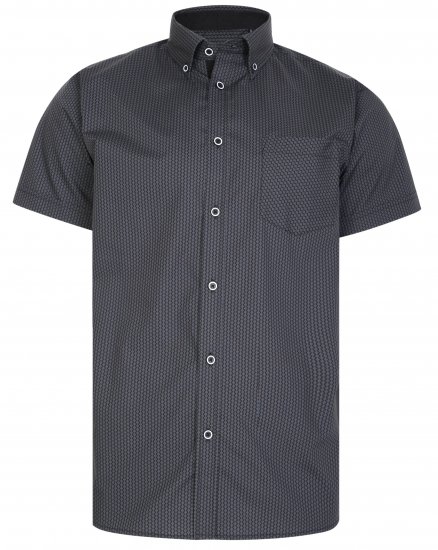 Kam Jeans 6226 Casual Short Sleeve Shirt Charcoal - Košulje - Muške Košulje Veliki Brojevi